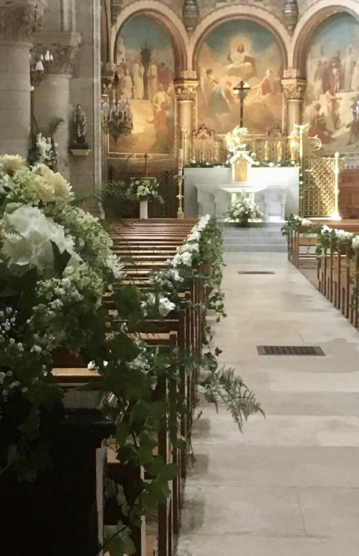 decoration mariage église Saint Cloud fleuriste le Chapelin Fretz
